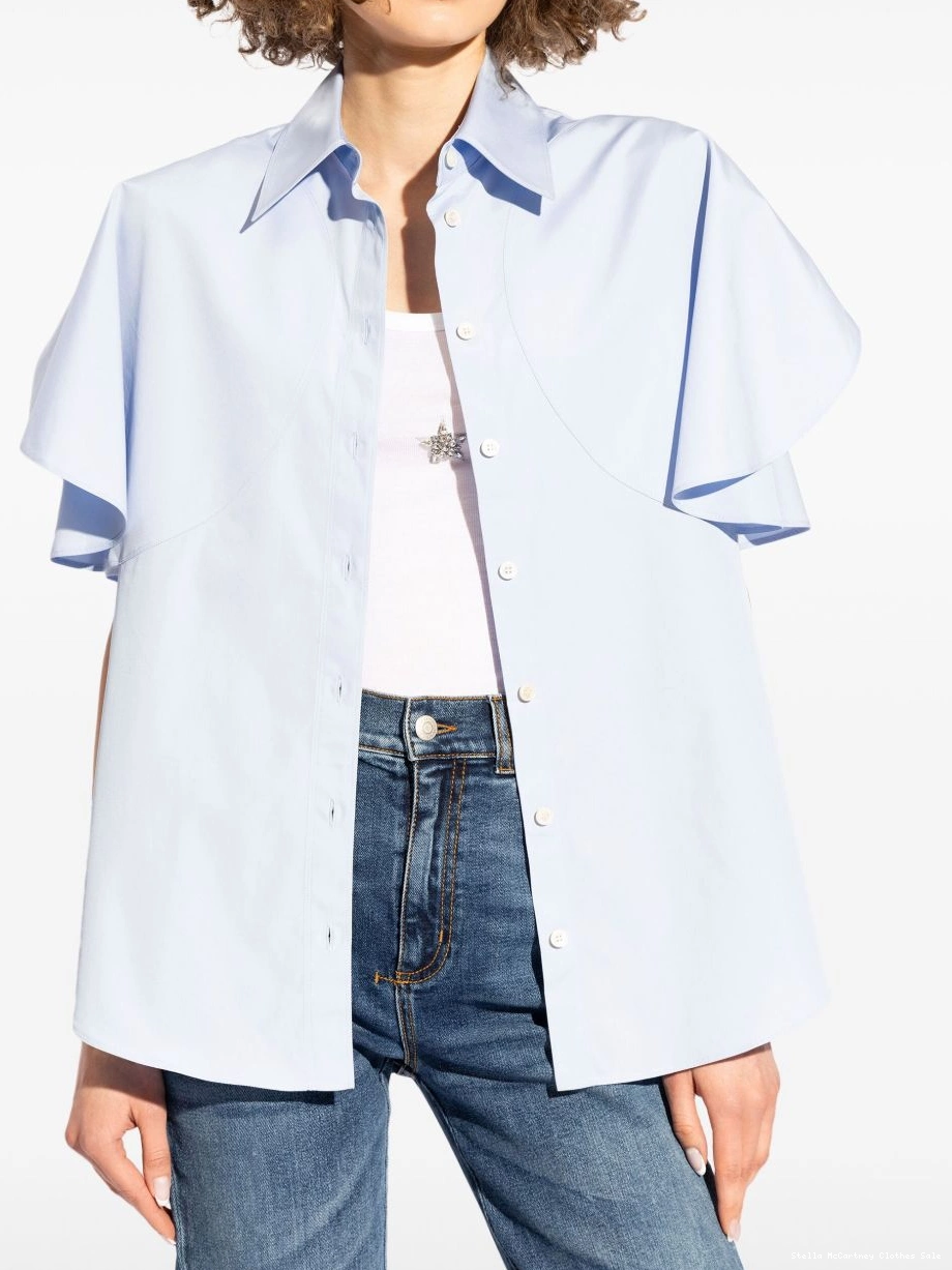Affordable flutter-sleeve shirt Women Stella McCartney cotton 0417